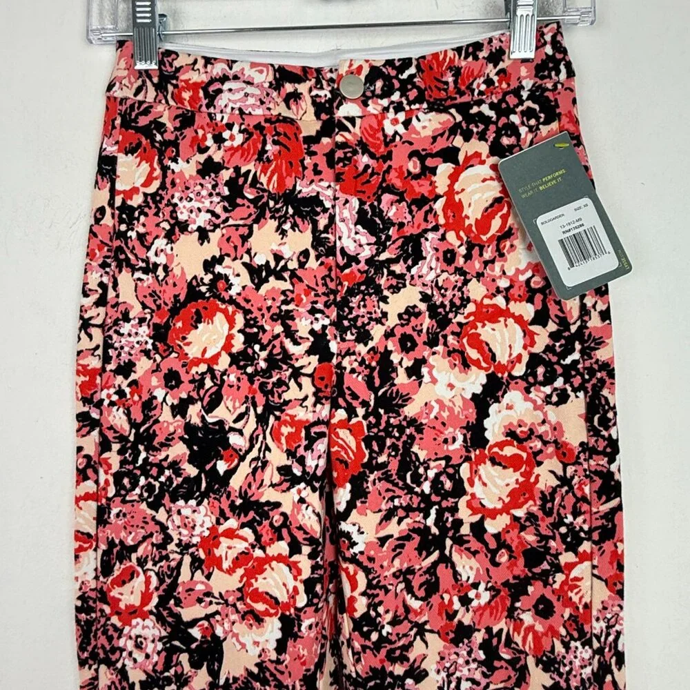 NWT Lysse High Waist Stretch Floral Print Ankle Pants Bold Garden Size XS NEW - Picture 2 of 10